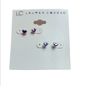 LC Lauren Conrad Designer Gold & Silver Tone Stud Earrings